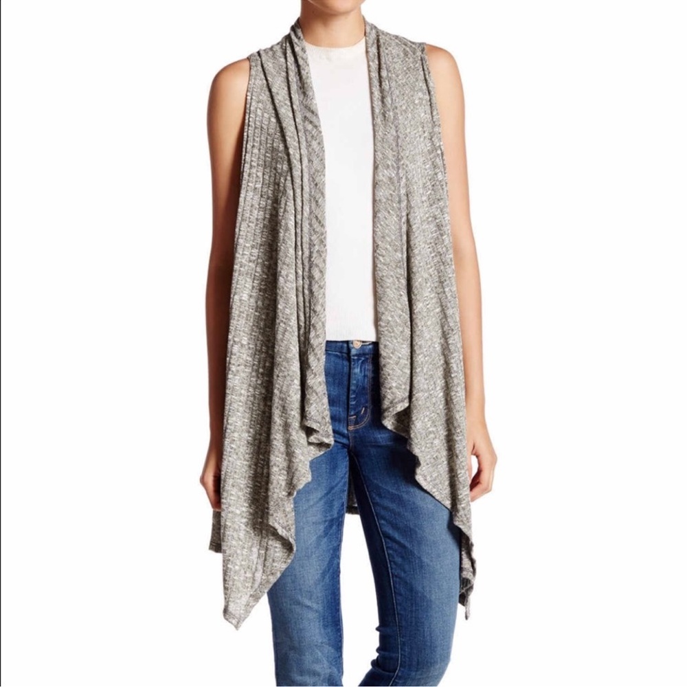 Edista Marbled Rib Knit Vest Medium